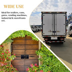 2 Pack Van Door Locks Keyed Alike, 73mm Heavy Duty Solid Steel Hidden Shackle Padlock and Hasp Set, with 4pcs Keys and 80mm Screws for Vans, Trucks, Gates, Trailer Black