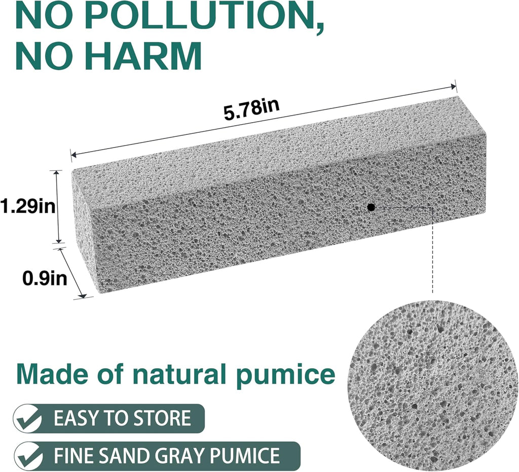 6 ps Pumice Stone Toilet Cleaning Tool Stain Hard Water Ring Remover for Toilet, Pool, Bathroom, Sink (Pumice-Grey1)