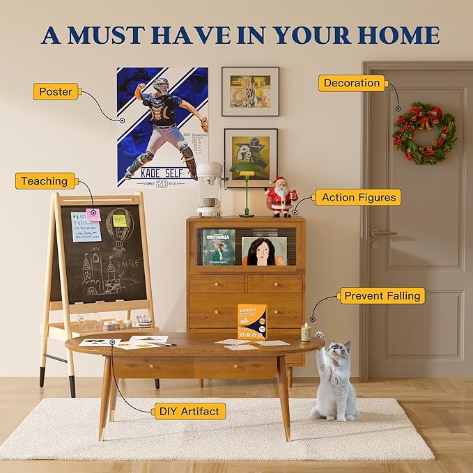 Double Sided Sticky Tack – 490pcs Easy to Peel Sticky Dot,Clear Removable Balloon Glue Poster Dots for Crafts, Posters, Balloons, and DIY Projects