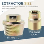 1.5" Tub Drain Removal Tool with 1-inch Socket, Pipe Nipple Extractor for Remove The Old, Broken, Stubborn, Rusted Drain Tub Bathtub Stopper Strong Grab Plumbing Tool with Solid Storage Case