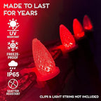 HLO Lighting Set of 25 Red C9 Faceted LED Christmas Light Bulbs for Indoor & Outdoor Use | Durable Replacement Bulb