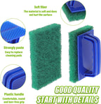 5 Pack Electric Cleaning Brush Pad Kitchen Bathroom Household Cleaning Pad Swimming Pool Wall Cleaning Brush Heavy Duty Griddle Scrubber Scouring Pad and 1 Pack Handle kit(Green)