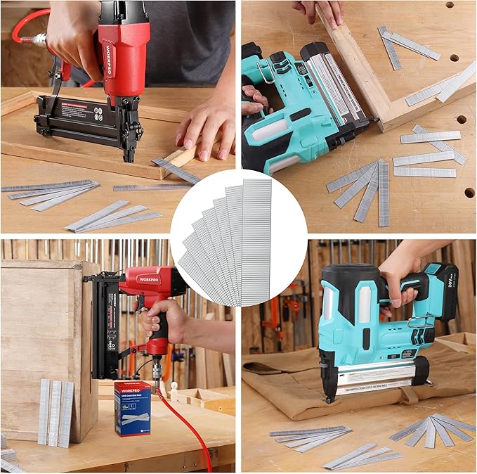 WORKPRO 3/4'' 18 Gauge Brad Nails, 6000 Count Finishing Nails, Universal Brad Nail Gun Nails for Pneumatic & Electric Brad Nailers