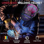 ARCCAPTAIN Large Viewing Screen Welding Helmet, 1/1/1/1 Top Optical Clarity Auto Darkening Welding Hood, 4 Arc Sensor 1/25000s Response Time True Color Weld Hood Helmet HSH-S800 Cyberpunk