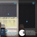 SmartWings Motorized Smart Blinds with Remote, Custom Automatic 100% Blackout Roller Shade Compatible with Alexa/Homekit/Google, Electric Smart Blinds for Indoor Windows, Eclipse Raven Black