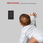 ENERLITES Elite Series Decorator Receptacle Outlet Child Safe Tamper-Resistant, Gloss Finish, Self-Grounding, 2-Pole, Residential Grade, 15A 125V, UL Listed, 61501-TR-DB-10PCS, Dark Bronze (10 Pack)