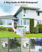 Solar Security Cameras Wireless Outdoor, 2K 360° View Solar Powered WiFi 4MP Security Camera for Home Security with Color Night Vision, PIR Detection, 2-Way Audio, Motion Alert, Easier to use