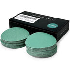 Serious Grit - 3-Inch Sanding Disc Assortment - 80 120 150 180 220 Grit (10/Each) Heavy-Duty Hook & Loop Film Discs - Sandpaper for Woodturning & Drill Attachment Sanding Pads - 50 Pack