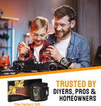 HiRui Magnetic Wristband for Tools – Ultra-Strong 15 Neodymium Magnets Hold Screws, Nails & Bits, Dual Pockets – Hands‑Free for DIY, Home Repairs, Auto – Gift‑Ready for Dad, Husband, Grandpa (CAMO)