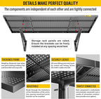 4Pack 1.64x4ft Adjustable Metal Garage Wall Shelving Heavy Duty Garage Storage Shelf Wall Mounted Black