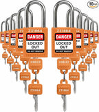 TRADESAFE Lockout Tagout Locks Set - 10 Orange Keyed Alike Padlocks, 2 Keys Per Lock, OSHA Compliant Loto Locks for Lock Out Tag Out Stations, Premium Grade