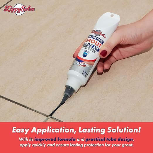 Tile Grout, Repair Kit, Restore & Renew Tile Joints Line, Fast Drying Tile Grout Paint Squeeze Tube for Bathroom Shower Kitchen Floor, Waterproof (8.8 oz, Dark Grey/Anthracite)