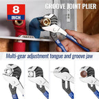 WORKPRO 3-Piece Pliers Tool Set with Soft Handle, 6 Inch Needle Nose, Slip Joint, 8 Inch Groove Joint Plier for DIY & Home Use