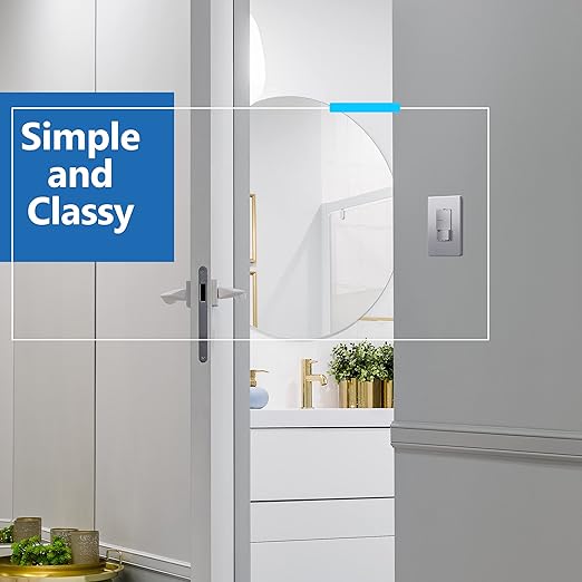 LIDER Minimalist Design Matte Finish Lighted Triple Switch, Combination Frameless Decorator Switch with Locator Light, Ground Terminal, Single Pole, 15A 120-277V, UL Listed, LCS3-1P-SV, Silver