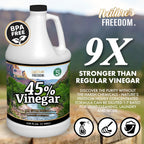 Nature's Freedom 45% Concentrated Vinegar, 4 Gallons - Dilutes to 36 Gallons - 9x Strength Multi-Purpose Solution
