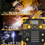 TOOLIOM 135A Mini MIG Welder Flux Core 110V MIG Welder Gasless Flux MIG/Lift TIG/Stick 3 in 1 Welding Machine Portable