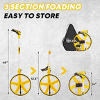 SILVEL 12 Inch Measuring Wheel, MAX9999FT Measuring Wheel in Feet and Inches, One key to Zero Rolling Tape Measuring Wheels, yellow