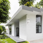 GRUENLICH Outdoor Wall Lantern, Wall Sconce as Porch Lighting Fixture with E26 Medium Base, Aluminum Housing Plus Glass, Water-Proof Rated, Bulb Not Included, White Finish, 2 Pack