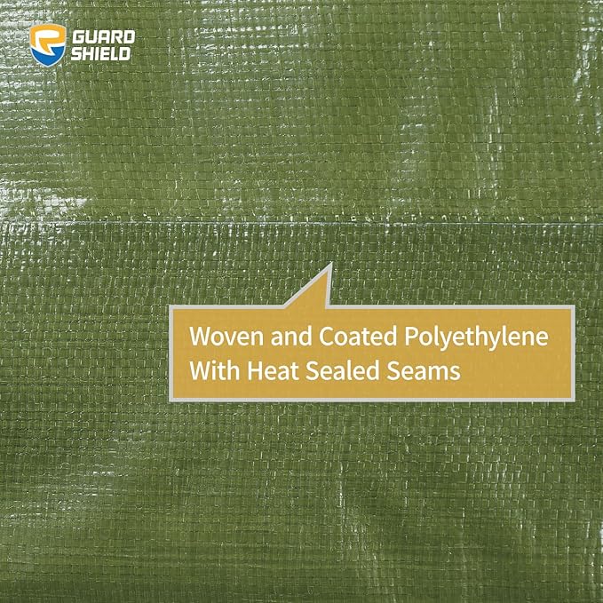 GUARD SHIELD Heavy Duty Tarp 6x8 Feet Green Multi Purpose Thick Waterproof Poly Tarp Cover 10mil