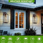 20inch Large Outdoor Wall Lights 2 Packs - Oil Rubbed Bronze Exterior Light Fixture with Clear Glass Shade, Waterproof Porch Lighting for House, Farmhouse Sconces Lantern for Front Door, Garage