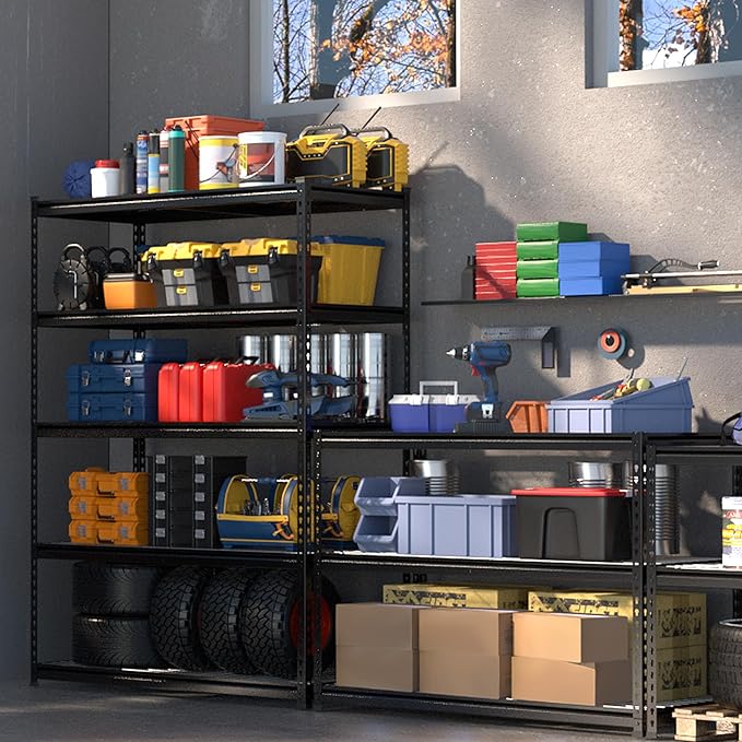 WORKPRO 5-Tier Metal Shelving Unit, 48”W x 24”D x 72”H, Heavy Duty Adjustable Storage Rack, 4000 lbs Load Capacity (Total), for Garage, Basement, Warehouse, 10 Pack