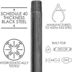 PIPE DÉCOR 1/2” x 8” Malleable Cast Iron Pipe Nipple, Pre Cut Connectors, Industrial Steel Grey Fits Standard Half Inch Black Threaded Pipes Nipples and Fittings, Build Vintage DIY Furniture, 6 Pack