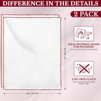 The 2-Pack Premium Microfiber Wine Glass Polishing Cloths, Large Lint-Free Drying Towels for Glasses, Stemware, Glassware, Camera Lenses, 25 Inch X 20 Inch (White, 2 Count)