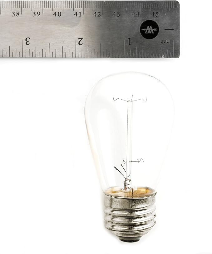 Hometown Evolution, Inc. 100 Foot E26 Commercial Outdoor Edison Bulb String Lights with Suspended Sockets (100 Foot 50 Socket, S14 Lantern Edison 11 Watt Bulbs)