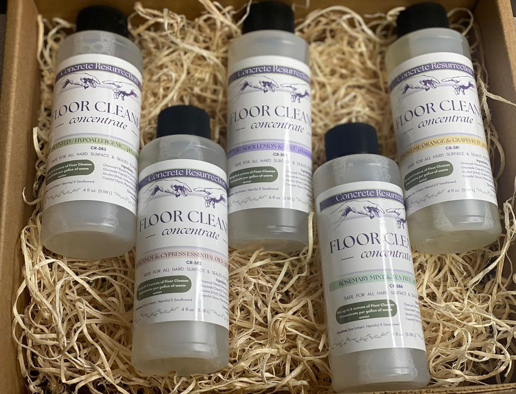 Clean Living Essentials Floor Cleaner – Multi-Surface, Non-Toxic, Plant-Based, pH Neutral, Family & Pet Friendly. Naturally scented for everyday clean. (5 Pack Sample Set)