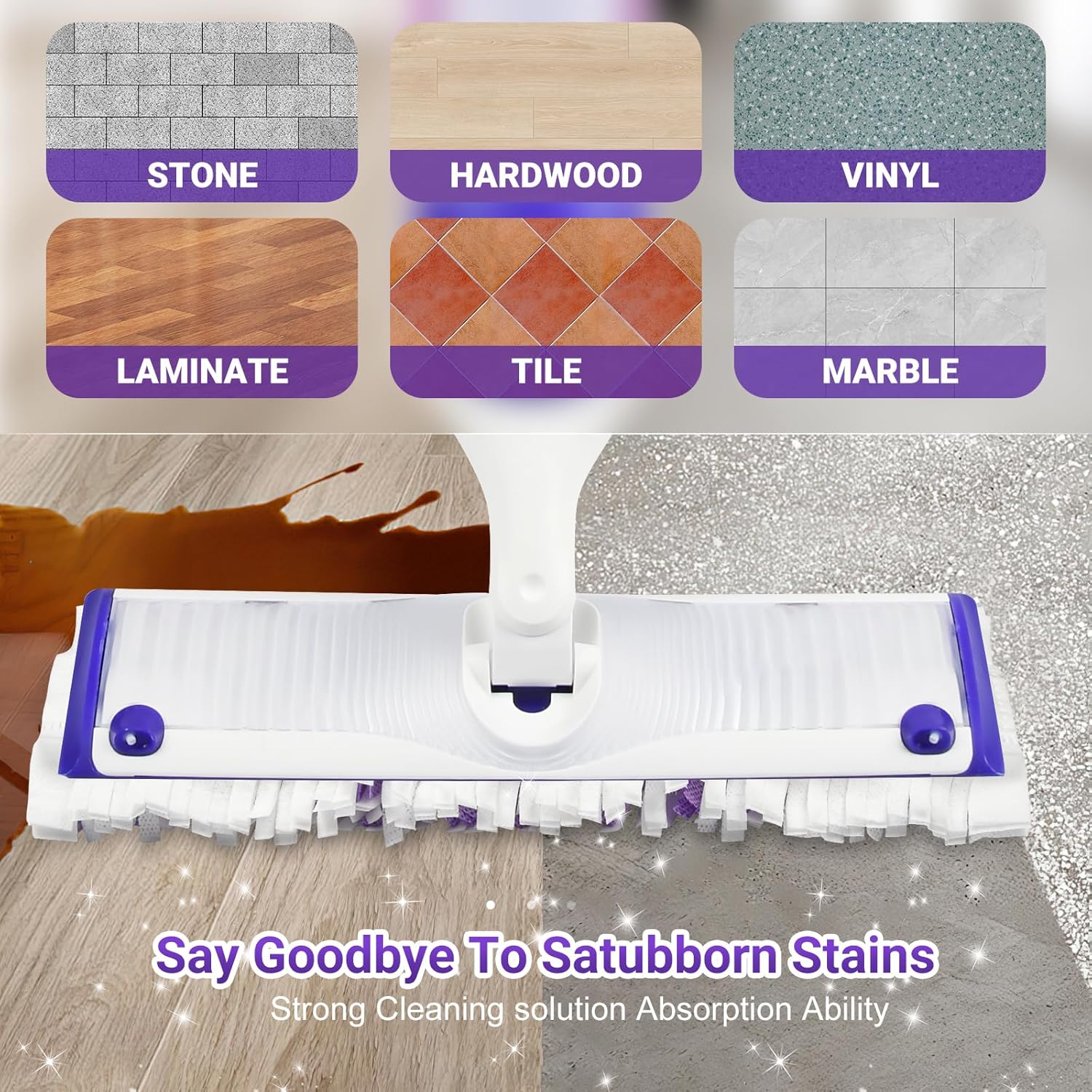 54 Count Disposable mop Pads Refills Compatible with Swiffer PowerMop Multi-Surface Mop and PowerMop Wood Mop, Replacement Pads Use for Floor Cleaning