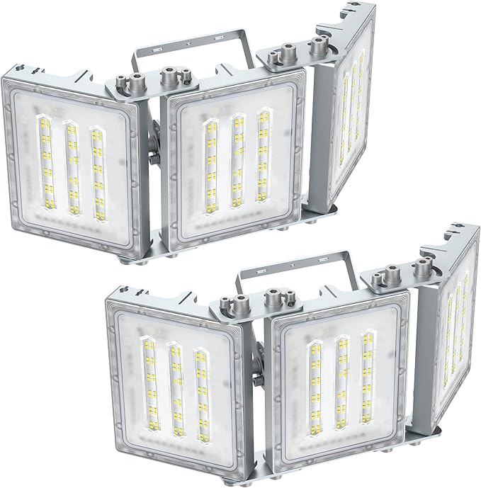 STASUN 2 Pack 150W LED Flood Lights, Mini Series Outdoor Floodlight, 15000LM 6000K Daylight White IP66 Waterproof 3 Adjustable Heads LED Exterior Flood Light for Yard, Driveway, Garage, Patio, Porch