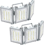 STASUN 2 Pack 150W LED Flood Lights, Mini Series Outdoor Floodlight, 15000LM 6000K Daylight White IP66 Waterproof 3 Adjustable Heads LED Exterior Flood Light for Yard, Driveway, Garage, Patio, Porch