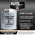 Flitz Multi-Purpose Metal Polish Paste - 2lb Can of USA-Made Chrome Polish - Works on Stainless Steel, Aluminum, Plastic, Jewelry and Cars - Non-Abrasive Cleaner & Rust Remover (1 Pack)