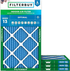 Filterbuy 8x30x1 Air Filter MERV 13 (MPR 1900) Health Defense Replacement (4-Pack), Electrostatic Pleated HVAC AC Furnace Filters, Made in USA (Actual Size: 7.50 x 29.50 x 0.75)