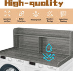 Royxen 2-Tier Washer Dryer Countertop,19.5"H Wood Washer and Dryer Topper with Shelf,Laundry Countertop Over Washer and Dryer, Universal Fit for Laundry Room Organization (Eucalyptus, 54"W X 27.5"D)