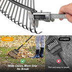 60" Leaf Rake- 11 Metal Tines 8.5" Wide- Small Leaves Rakes for Gardening- Adjustable Metal Leaf Rake for Picking Leaves,Grass Clippings Garbage