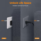 Surge Protector Power Strip Tower, TESSAN 10 ft Flat Extension Cord with Multiple Outlets, 8 AC Outlets 4 USB Ports (1 USB C), Charging Station with Surge Protection for Home Office Dorm, Black