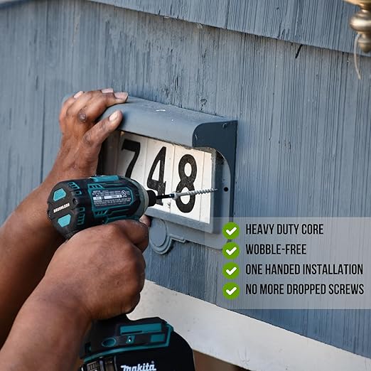 Velocity Exterior Wood Screws Assortment Kit – 108 Assorted Wood Screws in 6 Sizes Made with Carbon Steel, 2 Hexstix Drive Bits & Plastic Wood Screw Set Storage Organizer, Construction Screws for Wood