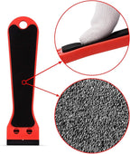 EHDIS 2pcs Plastic Razor Scraper 6-inch Long Handle Adhesive Remover Tool with 100 Double-Edge Blades for Window Tint Vinyl Scraper Decal Sticker Glue Remover (Red)