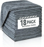 Microfiber Cleaning Cloths Bulk Pack-18 Pack, Microfiber Towels Bulk, Towels for Cars, Cleaning Rags Gray (12x12 inches)