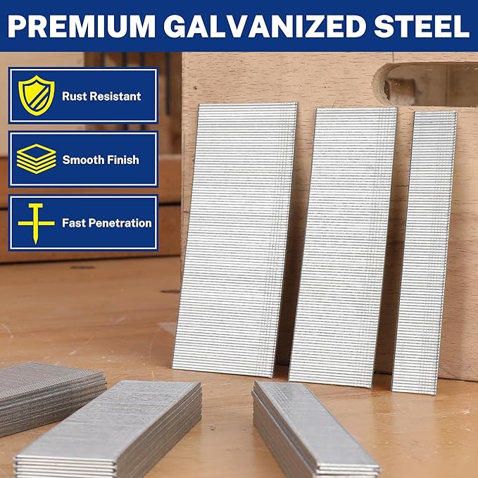 WORKPRO 1200 Count 18 Gauge Brad Nails, (3/4,1-1/4＂,2＂), Universal Brad Nail Gun Nails for Pneumatic & Electric Brad Nailers