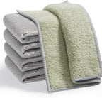 JOYMOOP Dual-Sided Silver Microfiber Cleaning Cloth, Reusable Non-Scratch Dishwashing Rag, Multipurpose Scrubbing Pads for Kitchen, Glass, Stainless Steel