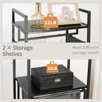 Coat Rack with Laundry Basket, Laundry Hamper Freestanding Hall Tree, Clothes Rack with Storage Shelves, 14.5 Gal Removable Bags on Wheels, Black JLH005B