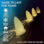 HLO Lighting Set of 25 Warm White C9 Faceted LED Christmas Light Bulbs for Indoor & Outdoor Use | Durable Replacement Bulbs
