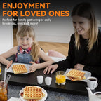 Baker’s Friend Belgian Waffle Maker, Square Waffle Iron, Waflera Electrica, Non Stick Cooking Plate, Classic & Multi Waffle Makers, 4-Slice, Aqua