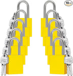 TRADESAFE Lockout Tagout Locks Set - 10 Yellow Aluminum Loto Locks, Keyed Different Lock Out Tag Out Padlocks, 2 Keys Per Lockout Padlock, OSHA Compliant