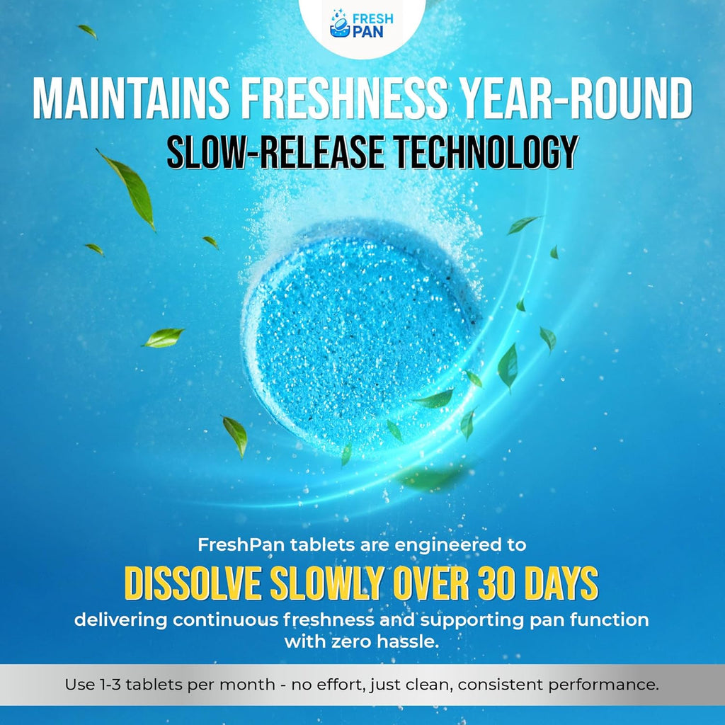 FreshPan AC Drain Pan Tablets (100 Count) | 4 Year Supply of Slow Release AC Condensate Pan Tablets for Clean, Fresh Flow
