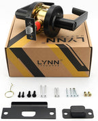 LYNN HARDWARE Commercial Door Lever Lock - Heavy-Duty Locking Door Handle, Designer Door Handles, Cylindrical Lever Lock, Non-Handed Grade 2 Door Handle, Matte Black, Privacy/Bathroom Function