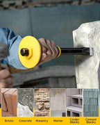 Rock Chisel Set, Firecore 3PCS Masonry Chisel with Hand Guard, Heavy Duty Point Flat Cold Chisel for Concrete Stone Brick Rock Tile Mortar Breaking Demolishing Carving Splitting Cutting Mason Tools