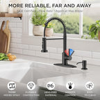 FORIOUS Kitchen Faucets with Sprayer, Stainless Steel Bar Sink Faucet Single Handle with Deck Plate, Commercial Pull Out Faucet for Kitchen Sink, Marine Boat Deck, Laundry Bar RV Camper